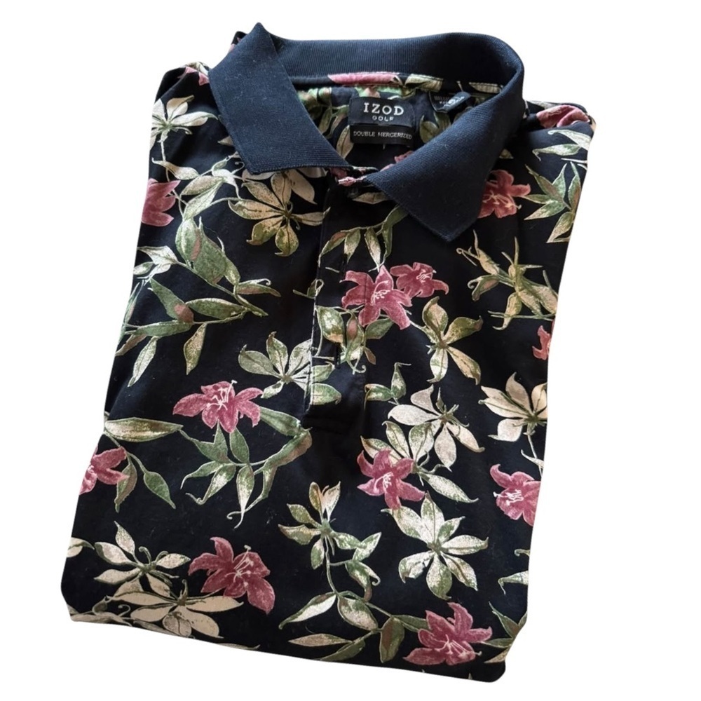 Izod Floral Polo Golf Shirt